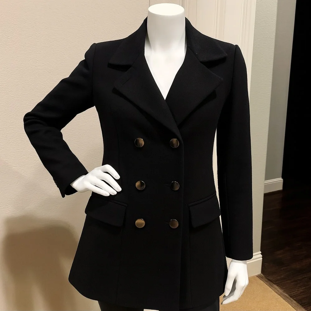 Robert Phillipe New York Quilted Wool-Blend Coat | Double-Breasted | Size M